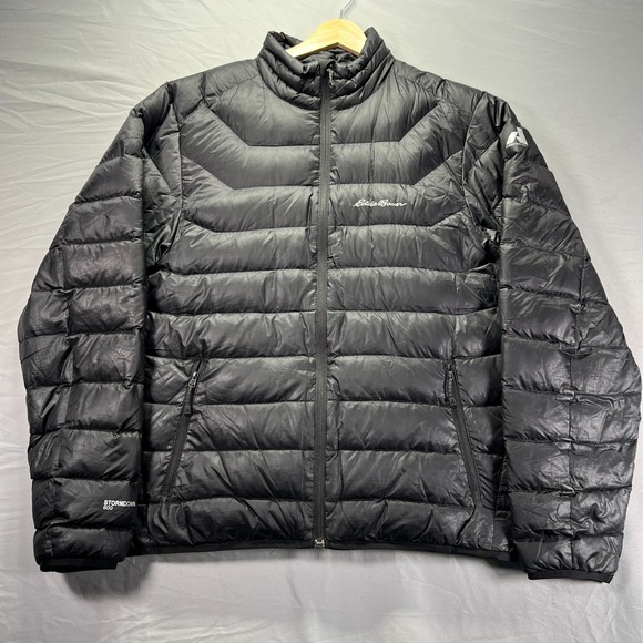 Eddie Bauer Jacket Mens Medium Black Stormdown 800 First Ascent